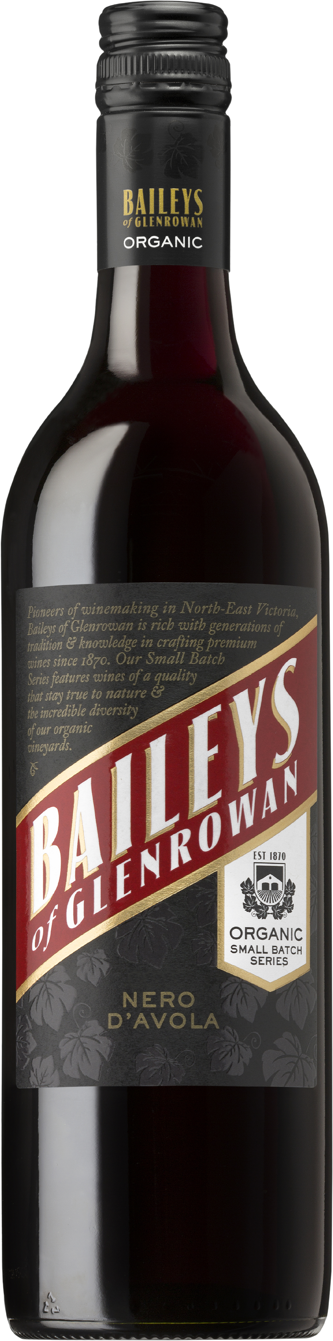 Baileys of Glenrowan Organic Small Batch Series Nero d'Avola 2018